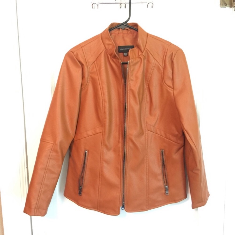 Faux Leather Rust Colored Jacket